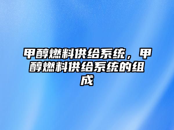 甲醇燃料供給系統(tǒng)，甲醇燃料供給系統(tǒng)的組成
