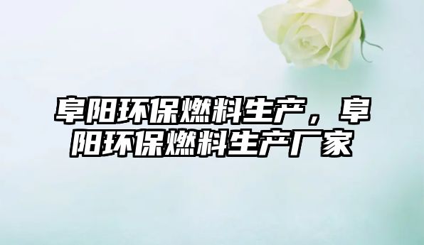阜陽環(huán)保燃料生產(chǎn)，阜陽環(huán)保燃料生產(chǎn)廠家