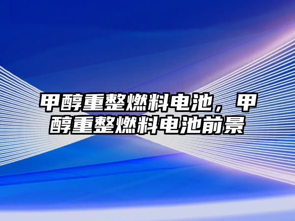 甲醇重整燃料電池，甲醇重整燃料電池前景