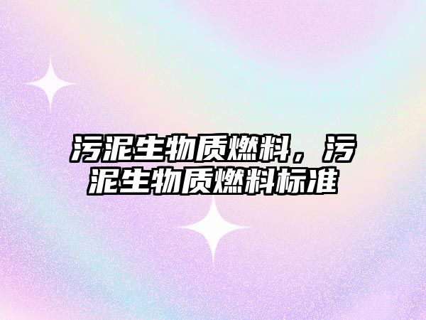 污泥生物質(zhì)燃料，污泥生物質(zhì)燃料標(biāo)準(zhǔn)