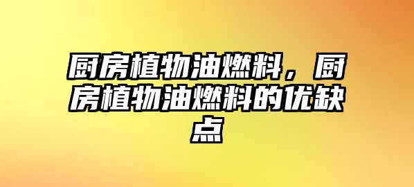 廚房植物油燃料，廚房植物油燃料的優(yōu)缺點(diǎn)
