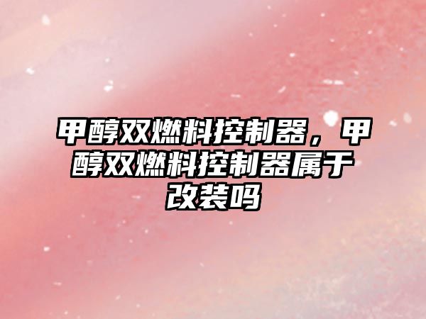 甲醇雙燃料控制器，甲醇雙燃料控制器屬于改裝嗎