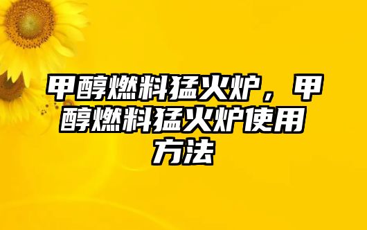 甲醇燃料猛火爐，甲醇燃料猛火爐使用方法