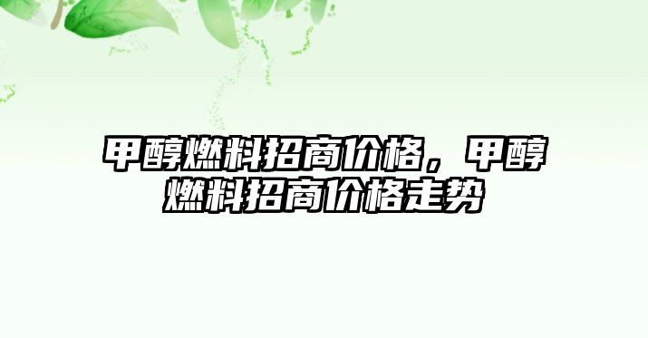 甲醇燃料招商價(jià)格，甲醇燃料招商價(jià)格走勢