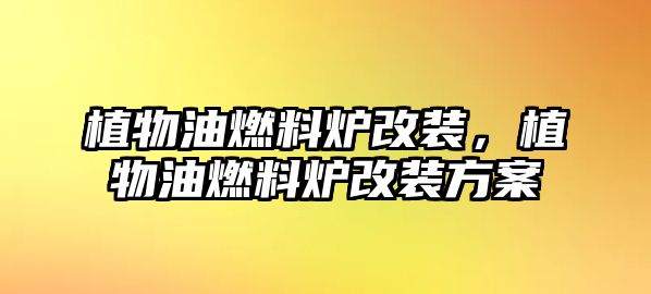 植物油燃料爐改裝，植物油燃料爐改裝方案