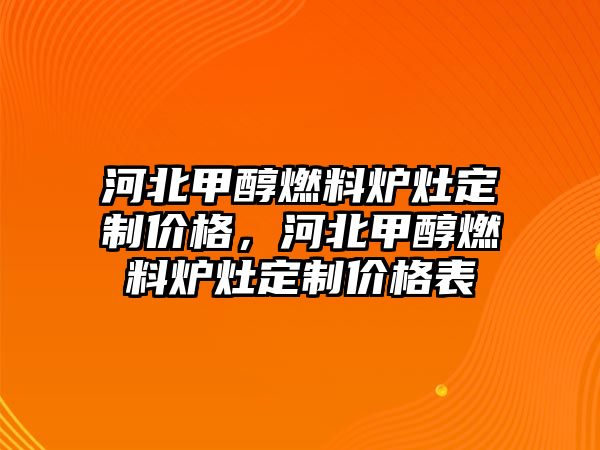 河北甲醇燃料爐灶定制價格，河北甲醇燃料爐灶定制價格表