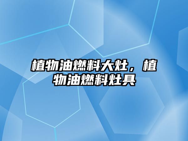 植物油燃料大灶，植物油燃料灶具