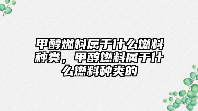 甲醇燃料屬于什么燃料種類，甲醇燃料屬于什么燃料種類的