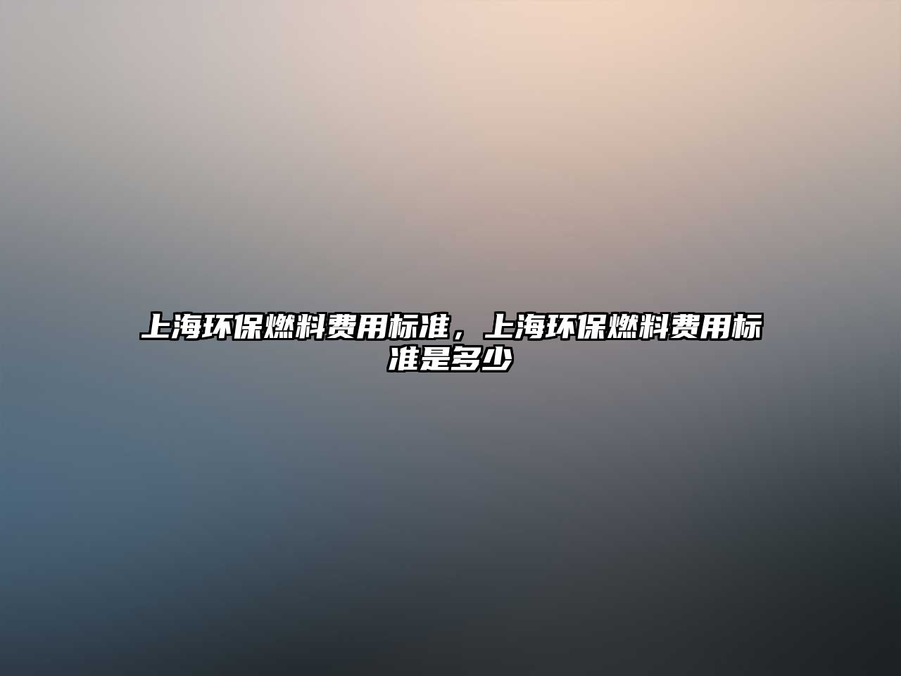 上海環(huán)保燃料費(fèi)用標(biāo)準(zhǔn)，上海環(huán)保燃料費(fèi)用標(biāo)準(zhǔn)是多少