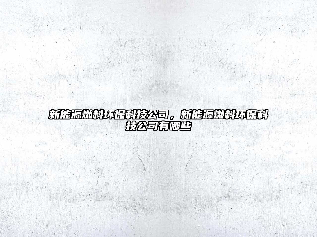 新能源燃料環(huán)??萍脊?,新能源燃料環(huán)保科技公司有哪些