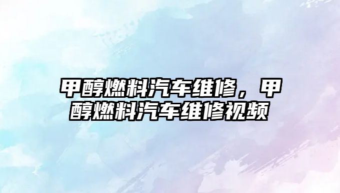 甲醇燃料汽車維修，甲醇燃料汽車維修視頻