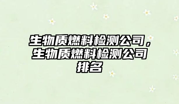 生物質(zhì)燃料檢測公司，生物質(zhì)燃料檢測公司排名