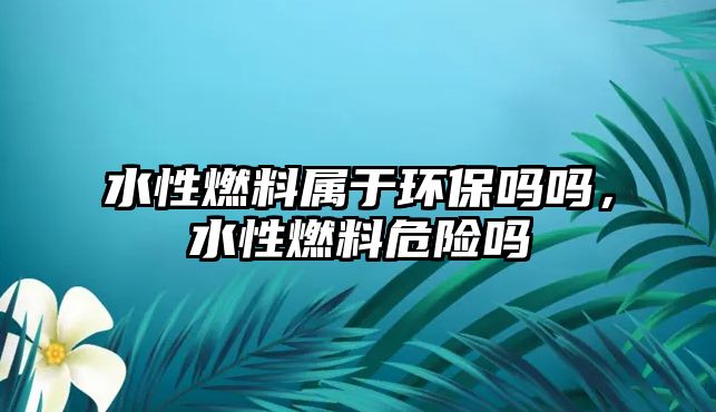 水性燃料屬于環(huán)保嗎嗎，水性燃料危險(xiǎn)嗎