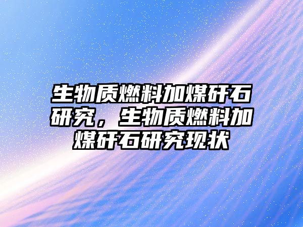 生物質(zhì)燃料加煤矸石研究，生物質(zhì)燃料加煤矸石研究現(xiàn)狀