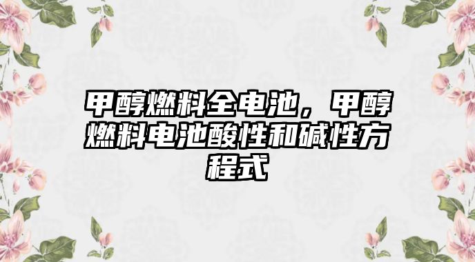 甲醇燃料全電池，甲醇燃料電池酸性和堿性方程式