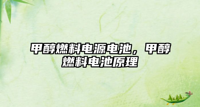 甲醇燃料電源電池，甲醇燃料電池原理