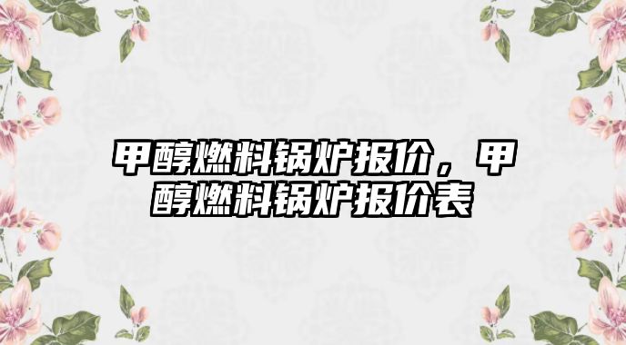 甲醇燃料鍋爐報價，甲醇燃料鍋爐報價表