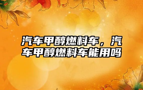 汽車甲醇燃料車，汽車甲醇燃料車能用嗎