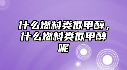 什么燃料類似甲醇，什么燃料類似甲醇呢