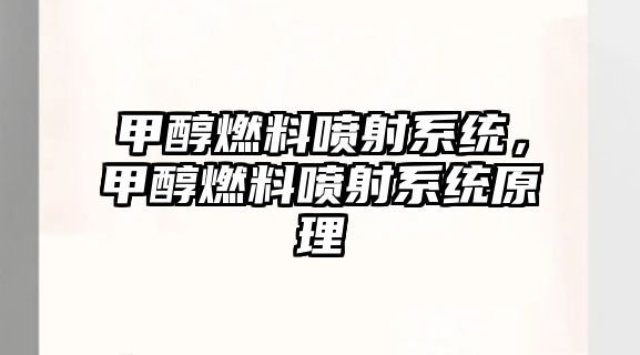 甲醇燃料噴射系統(tǒng)，甲醇燃料噴射系統(tǒng)原理