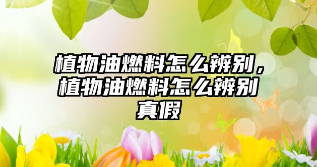 植物油燃料怎么辨別，植物油燃料怎么辨別真假