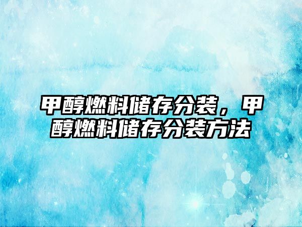 甲醇燃料儲(chǔ)存分裝，甲醇燃料儲(chǔ)存分裝方法