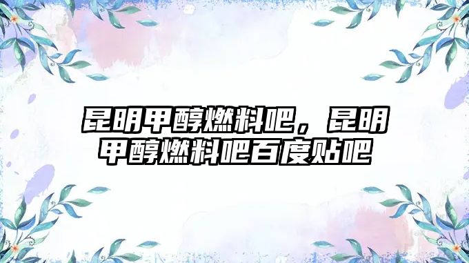 昆明甲醇燃料吧，昆明甲醇燃料吧百度貼吧