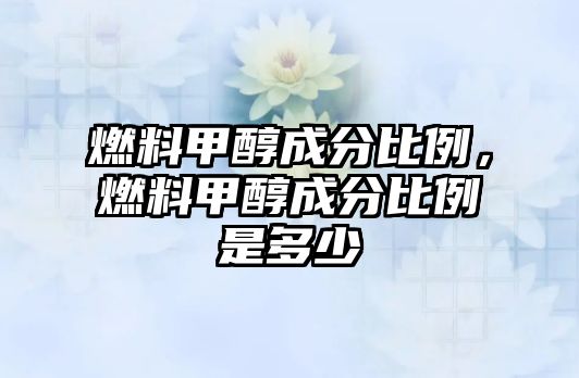 燃料甲醇成分比例，燃料甲醇成分比例是多少