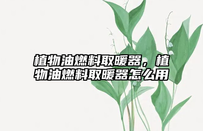 植物油燃料取暖器，植物油燃料取暖器怎么用
