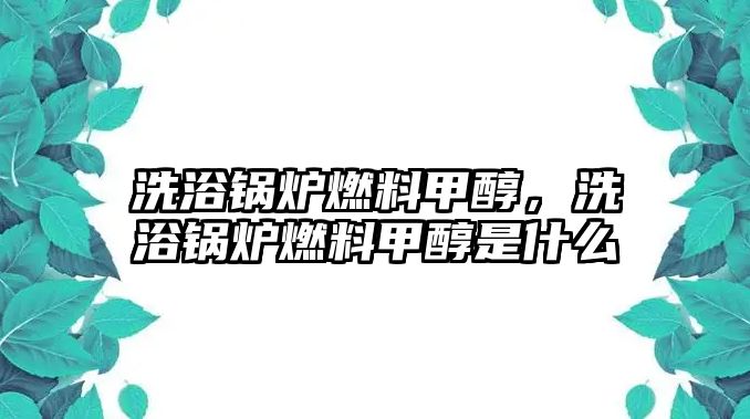 洗浴鍋爐燃料甲醇，洗浴鍋爐燃料甲醇是什么