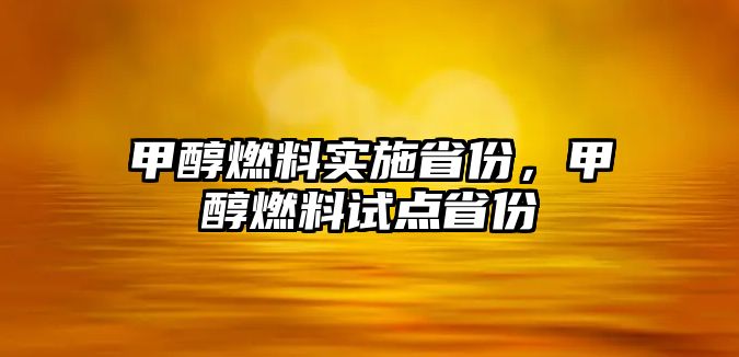 甲醇燃料實(shí)施省份，甲醇燃料試點(diǎn)省份
