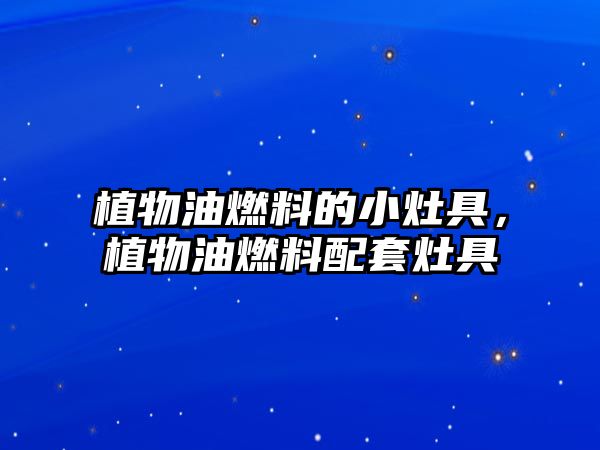 植物油燃料的小灶具，植物油燃料配套灶具