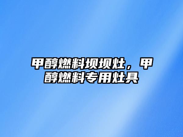 甲醇燃料壩壩灶，甲醇燃料專用灶具