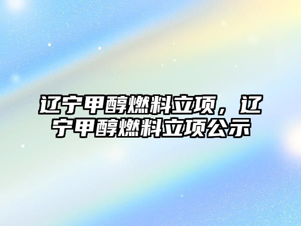遼寧甲醇燃料立項(xiàng)，遼寧甲醇燃料立項(xiàng)公示