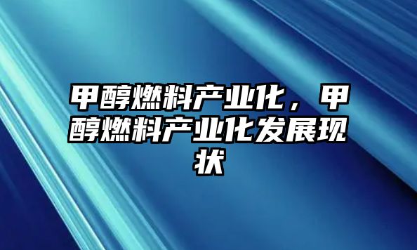 甲醇燃料產(chǎn)業(yè)化，甲醇燃料產(chǎn)業(yè)化發(fā)展現(xiàn)狀