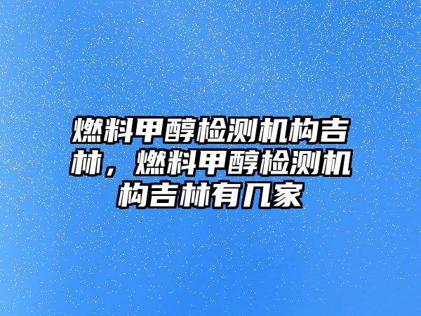 燃料甲醇檢測機(jī)構(gòu)吉林，燃料甲醇檢測機(jī)構(gòu)吉林有幾家