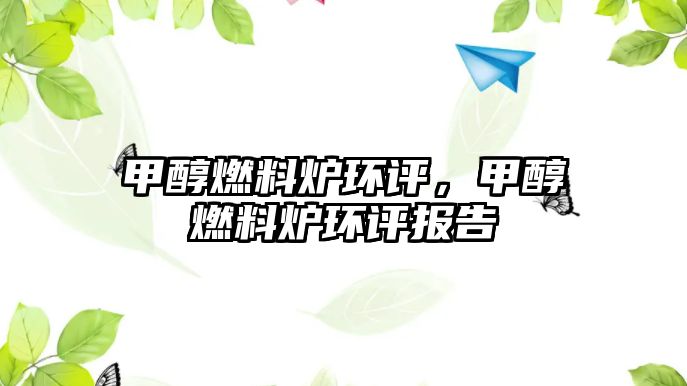 甲醇燃料爐環(huán)評，甲醇燃料爐環(huán)評報告