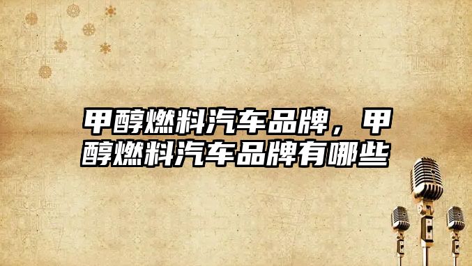 甲醇燃料汽車品牌，甲醇燃料汽車品牌有哪些