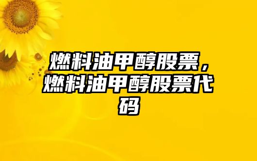 燃料油甲醇股票，燃料油甲醇股票代碼