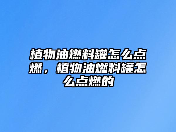 植物油燃料罐怎么點(diǎn)燃，植物油燃料罐怎么點(diǎn)燃的