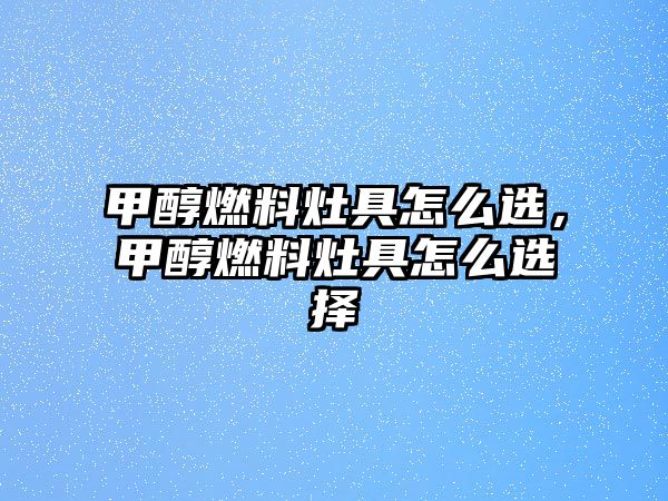 甲醇燃料灶具怎么選，甲醇燃料灶具怎么選擇
