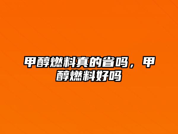 甲醇燃料真的省嗎，甲醇燃料好嗎