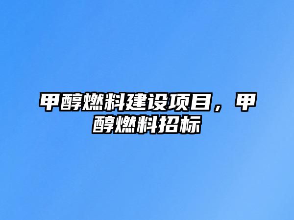 甲醇燃料建設(shè)項目，甲醇燃料招標