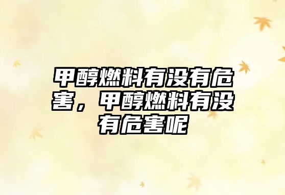 甲醇燃料有沒有危害，甲醇燃料有沒有危害呢