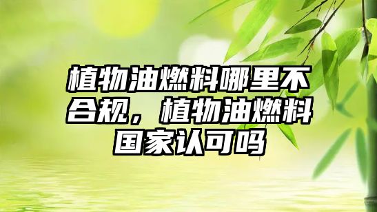 植物油燃料哪里不合規(guī)，植物油燃料國家認(rèn)可嗎