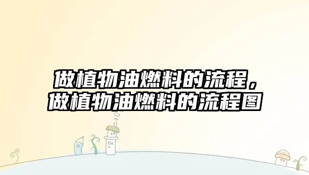 做植物油燃料的流程，做植物油燃料的流程圖