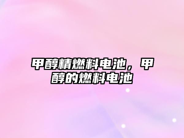 甲醇精燃料電池，甲醇的燃料電池