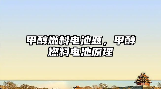 甲醇燃料電池題，甲醇燃料電池原理