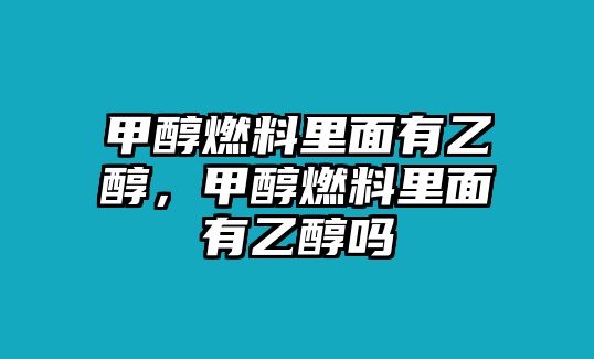 甲醇燃料里面有乙醇，甲醇燃料里面有乙醇嗎
