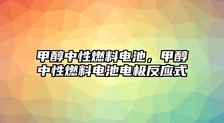 甲醇中性燃料電池，甲醇中性燃料電池電極反應(yīng)式